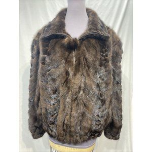 mink section brown jacket bomber (103002)